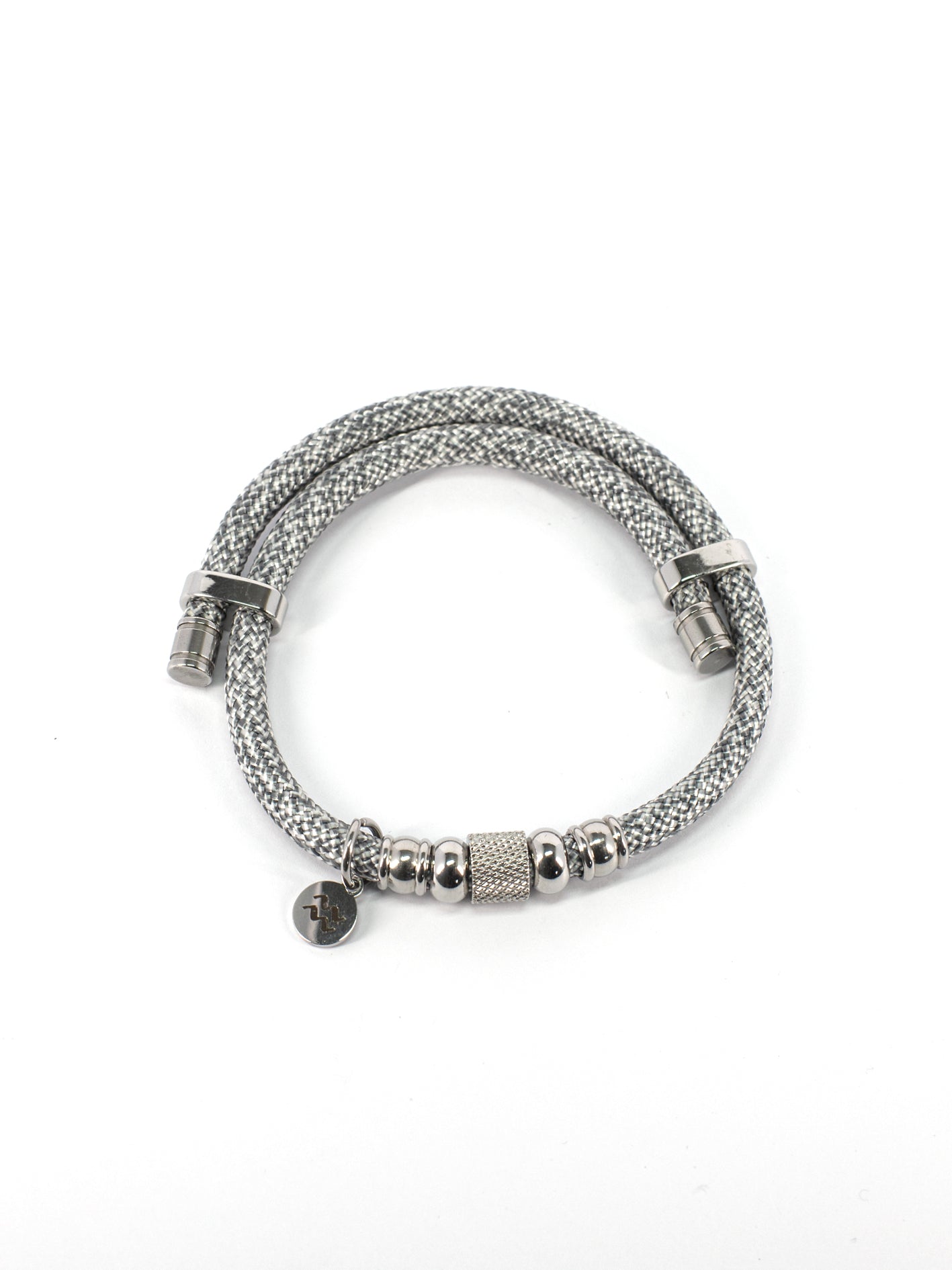 Aqua Beach Recycled Plastic Bracelet - WAVE Grey Adjustable