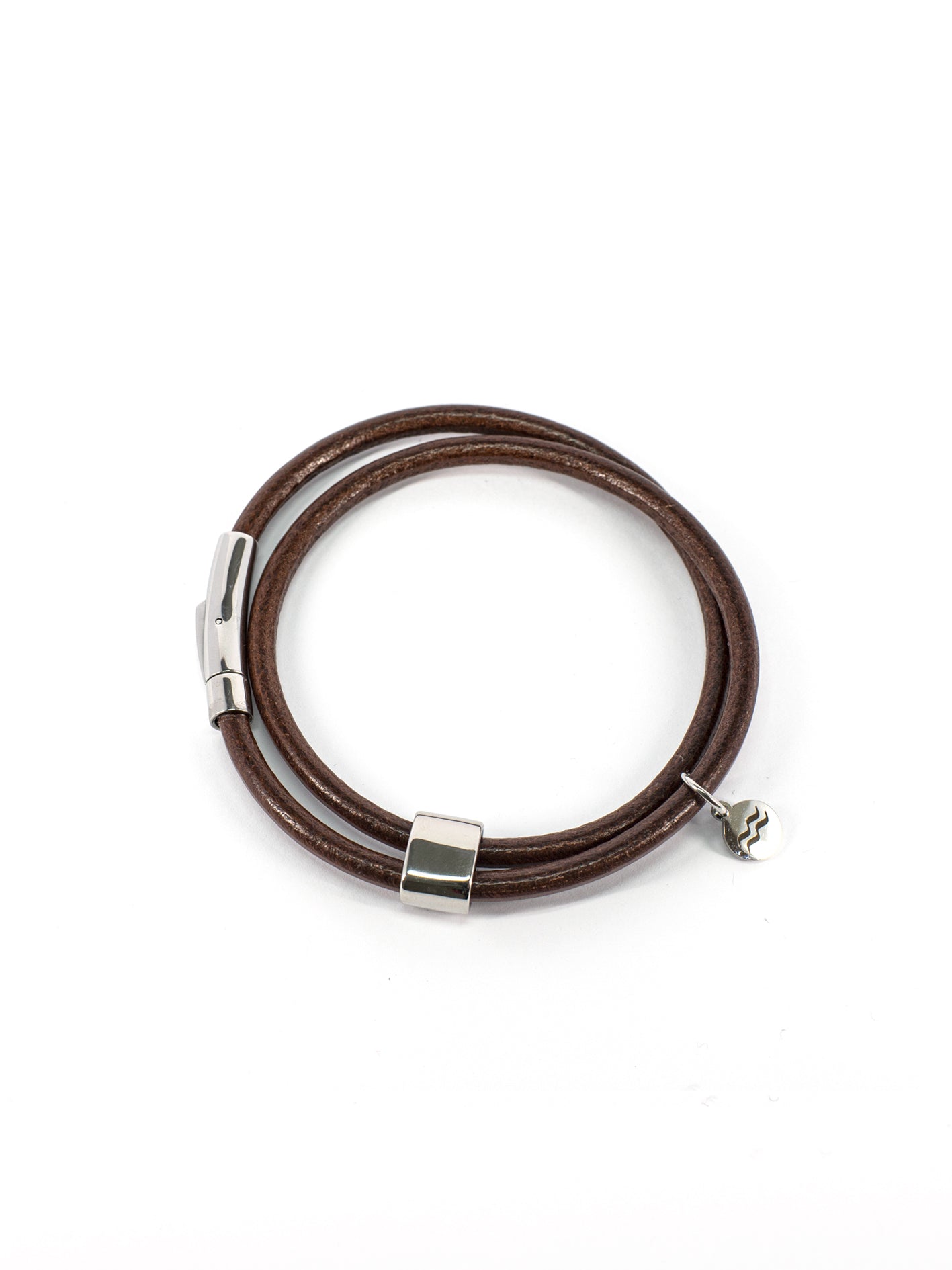 Aqua Beach  Leather & Stainless Steel - Chestnut