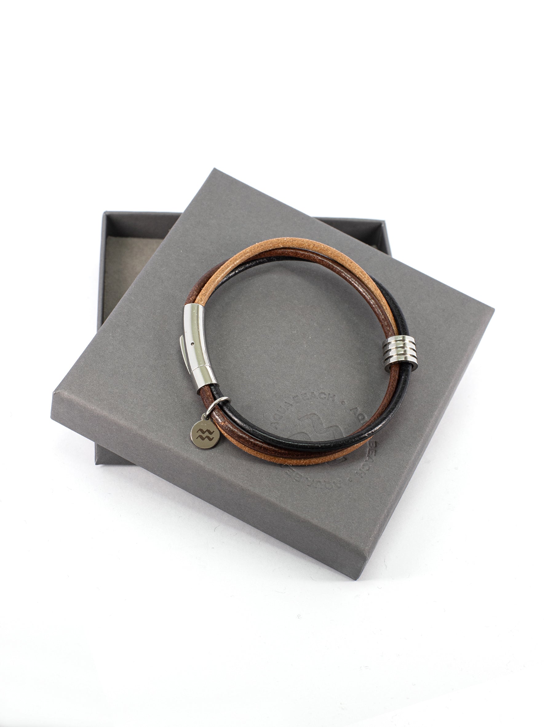 Aqua Beach  Leather & Stainless Steel - Trilogy