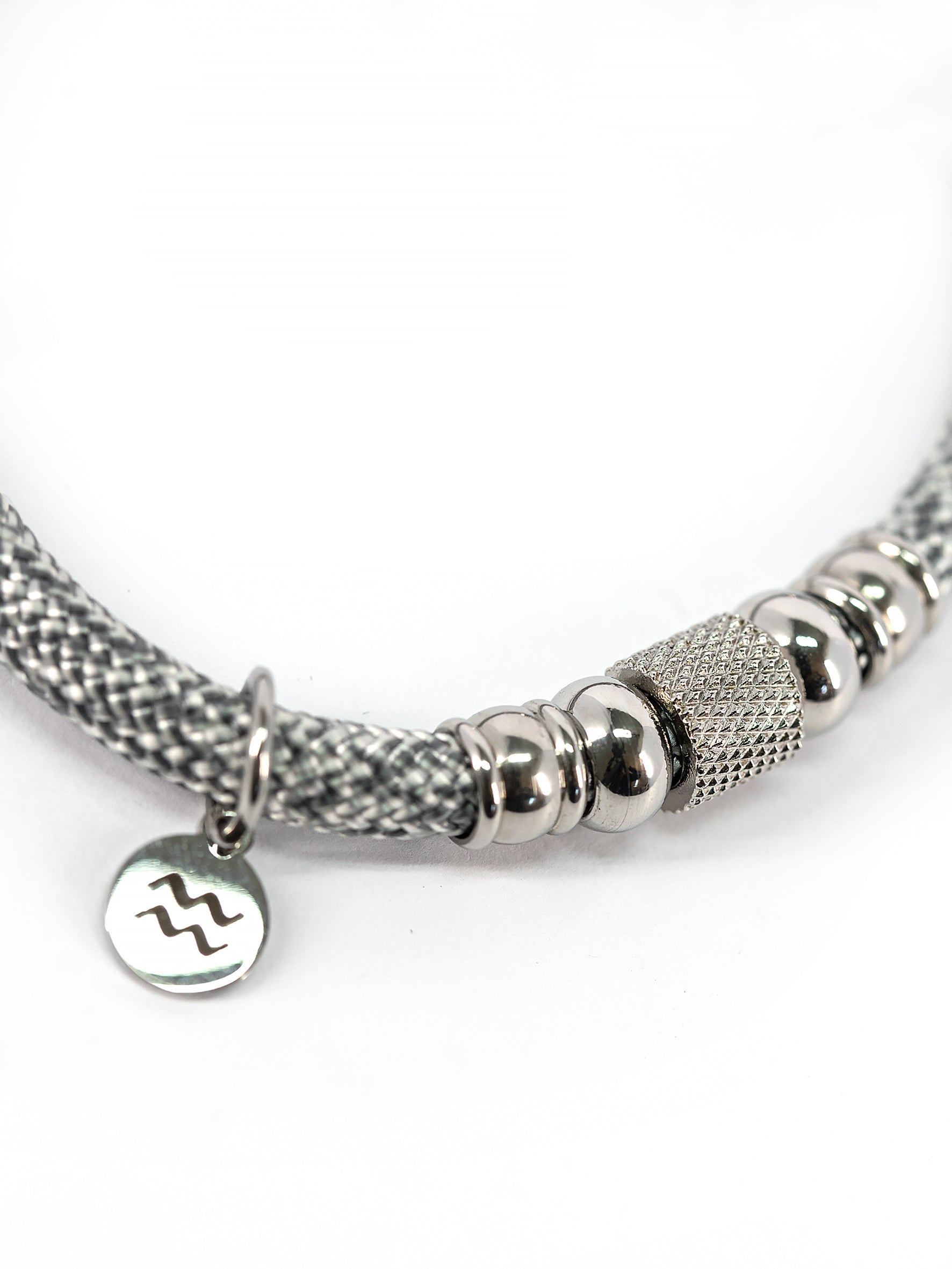 Aqua Beach Recycled Plastic Bracelet - WAVE Grey Adjustable