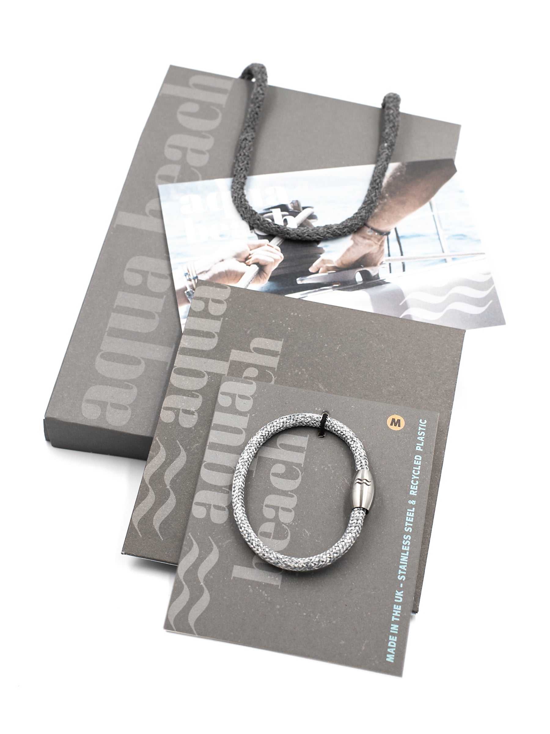 Aqua Beach Recycled Plastic Bracelet - Grey