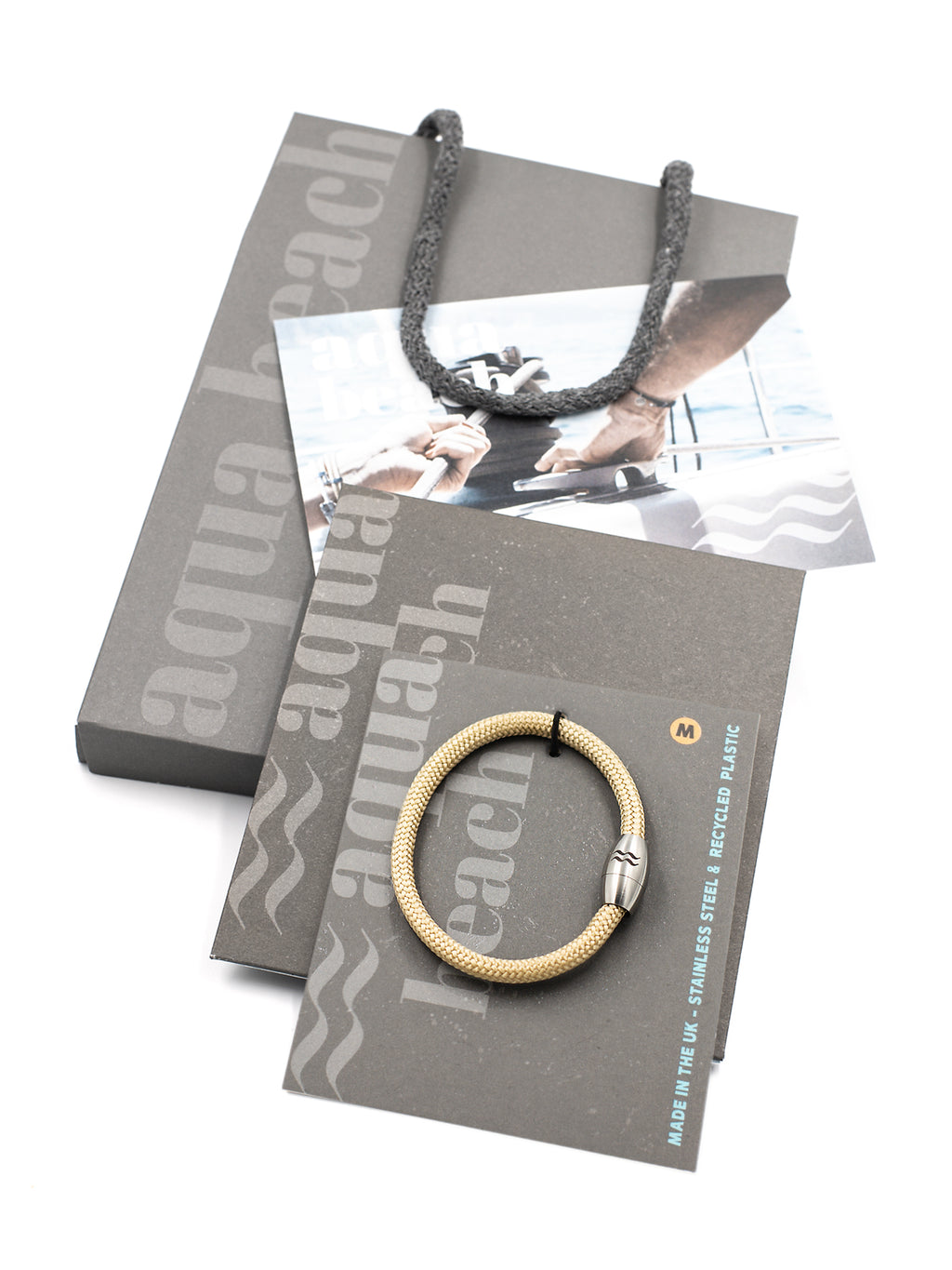 Aqua Beach Recycled Plastic Bracelet - Sand