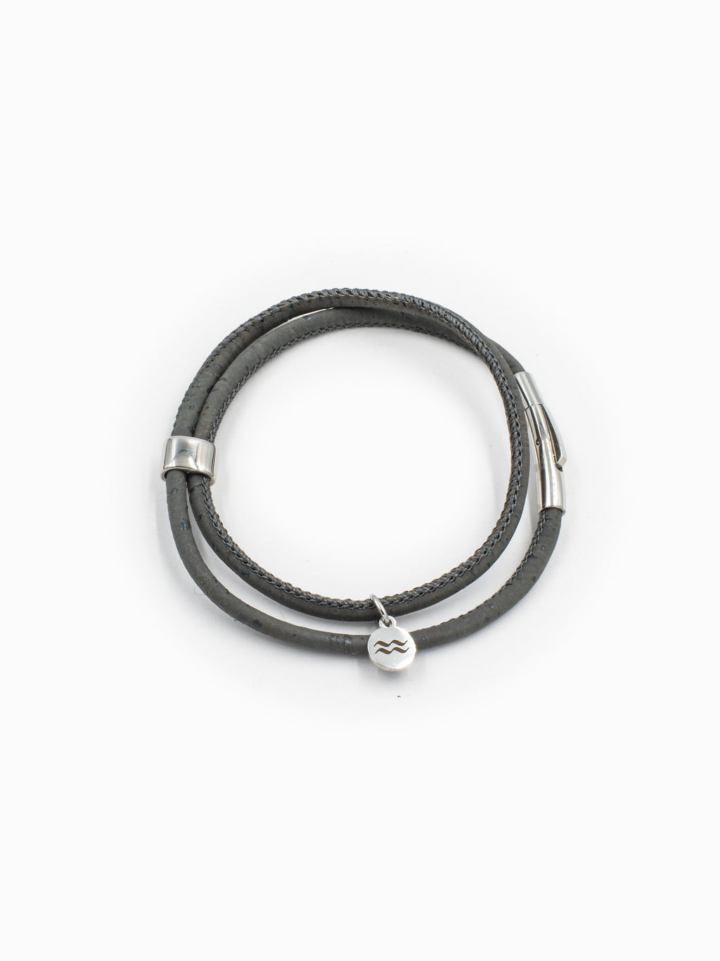 Aqua Beach Sustainable Cork, Vegan Leather Bracelet with stainless steel clasp, Beach Jewellery, made in the UK