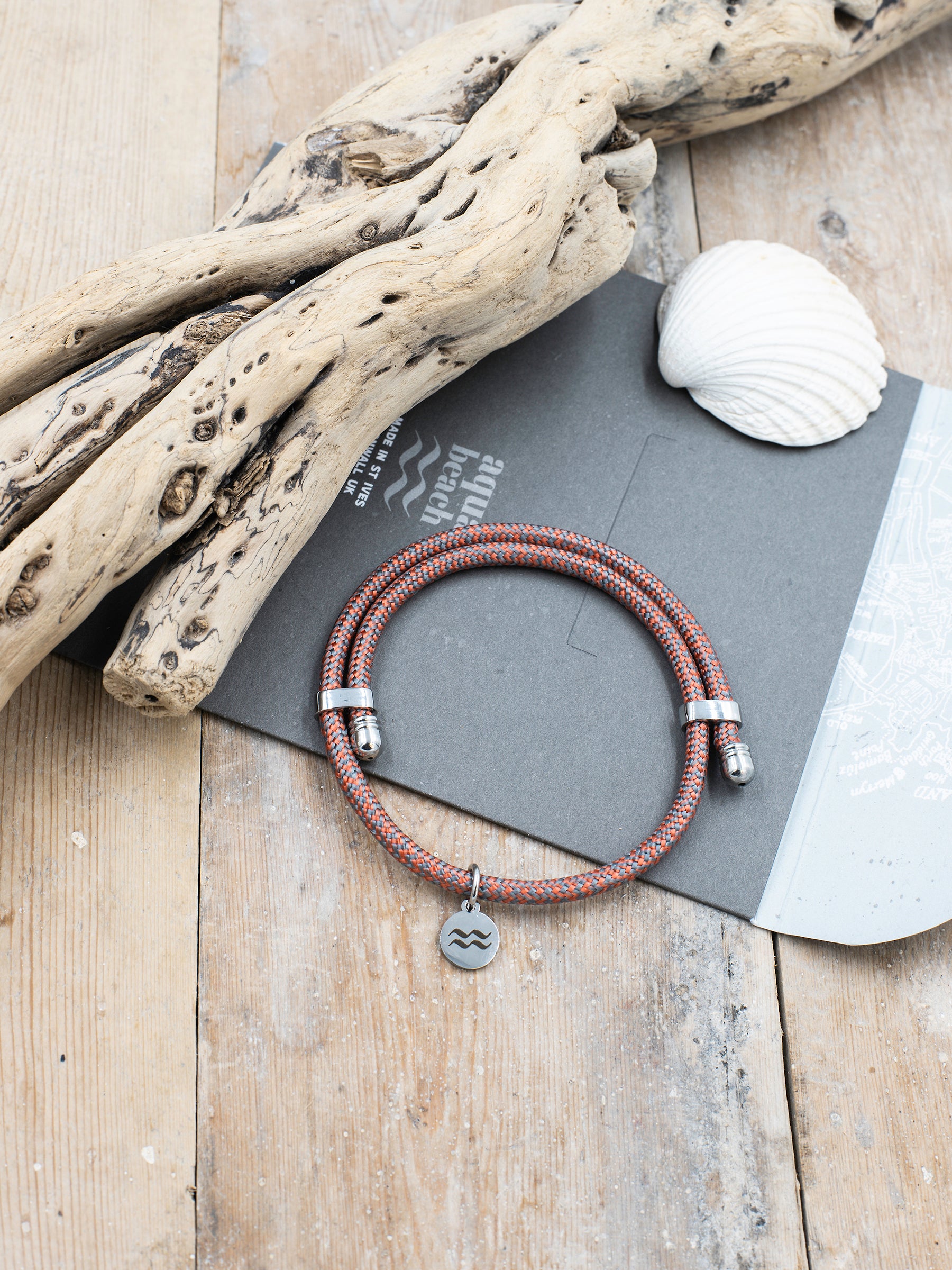 Aqua Beach Recycled Plastic Bracelet, Beach Jewellery, made in the UK