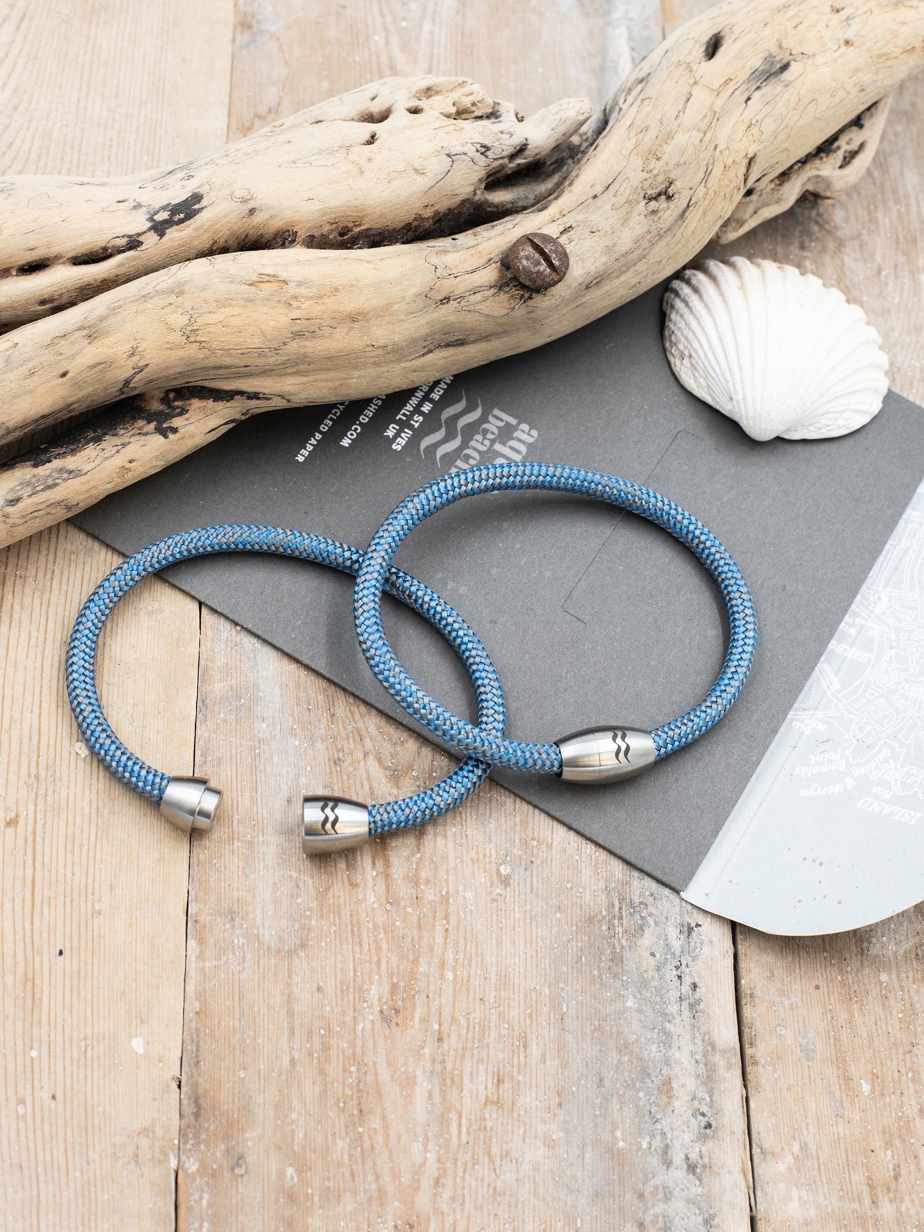 Aqua Beach Recycled Plastic Bracelet, Beach Jewellery, made in the UK