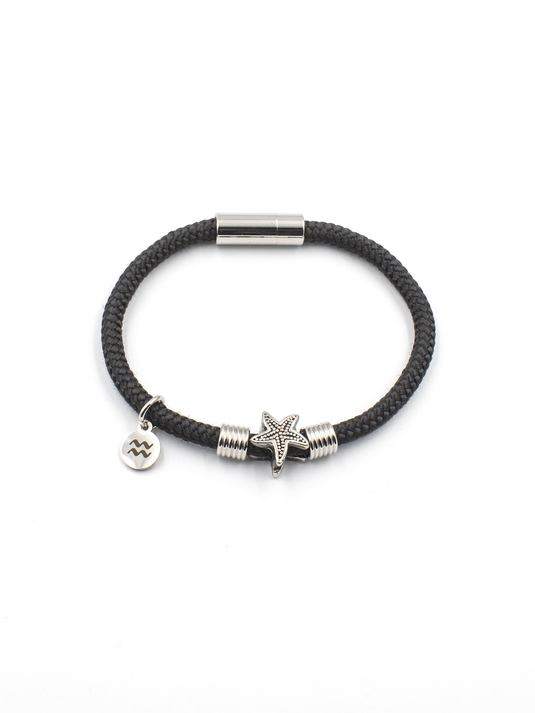 Aqua Beach Starfish Recycled Plastic Bracelet - Black