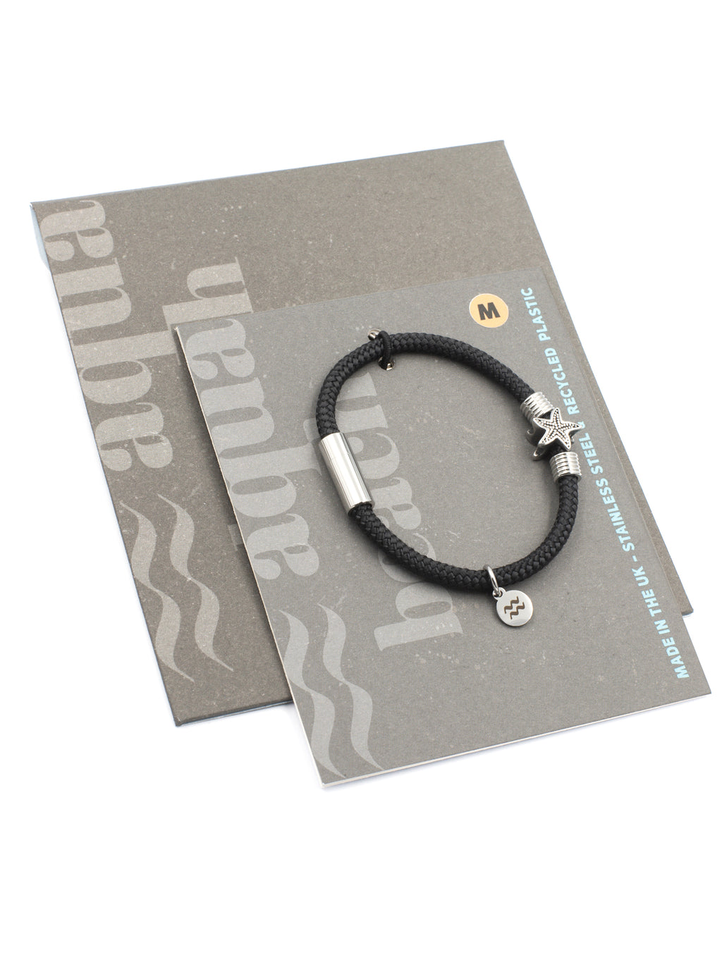 Rope Starfish Bracelet - Recycled Cord  - Black