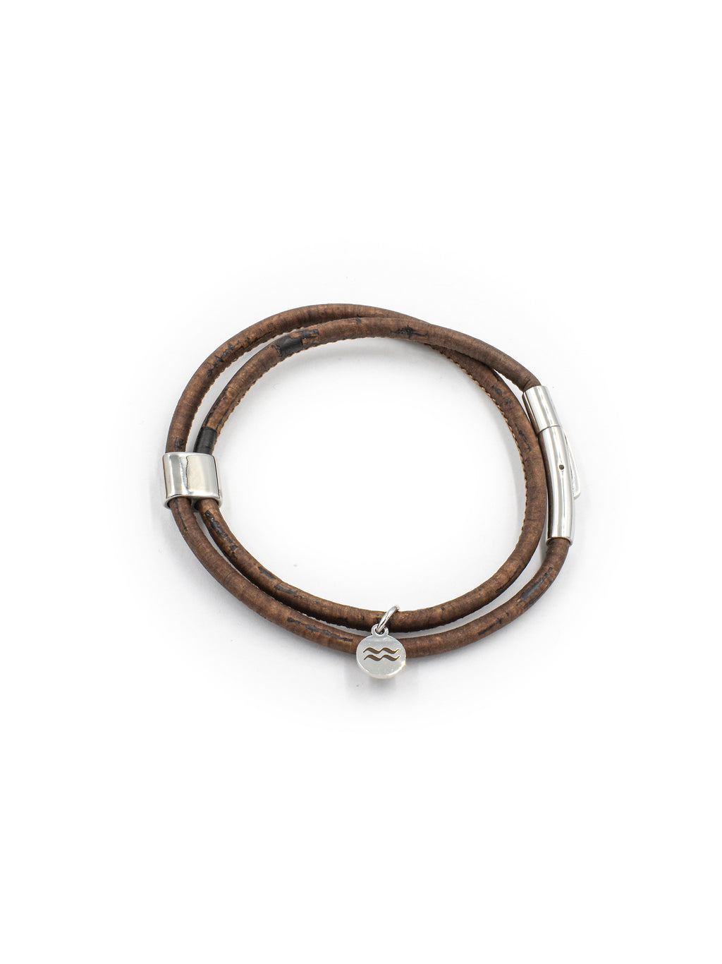 Aqua Beach Sustainable Cork Bracelet - Chestnut