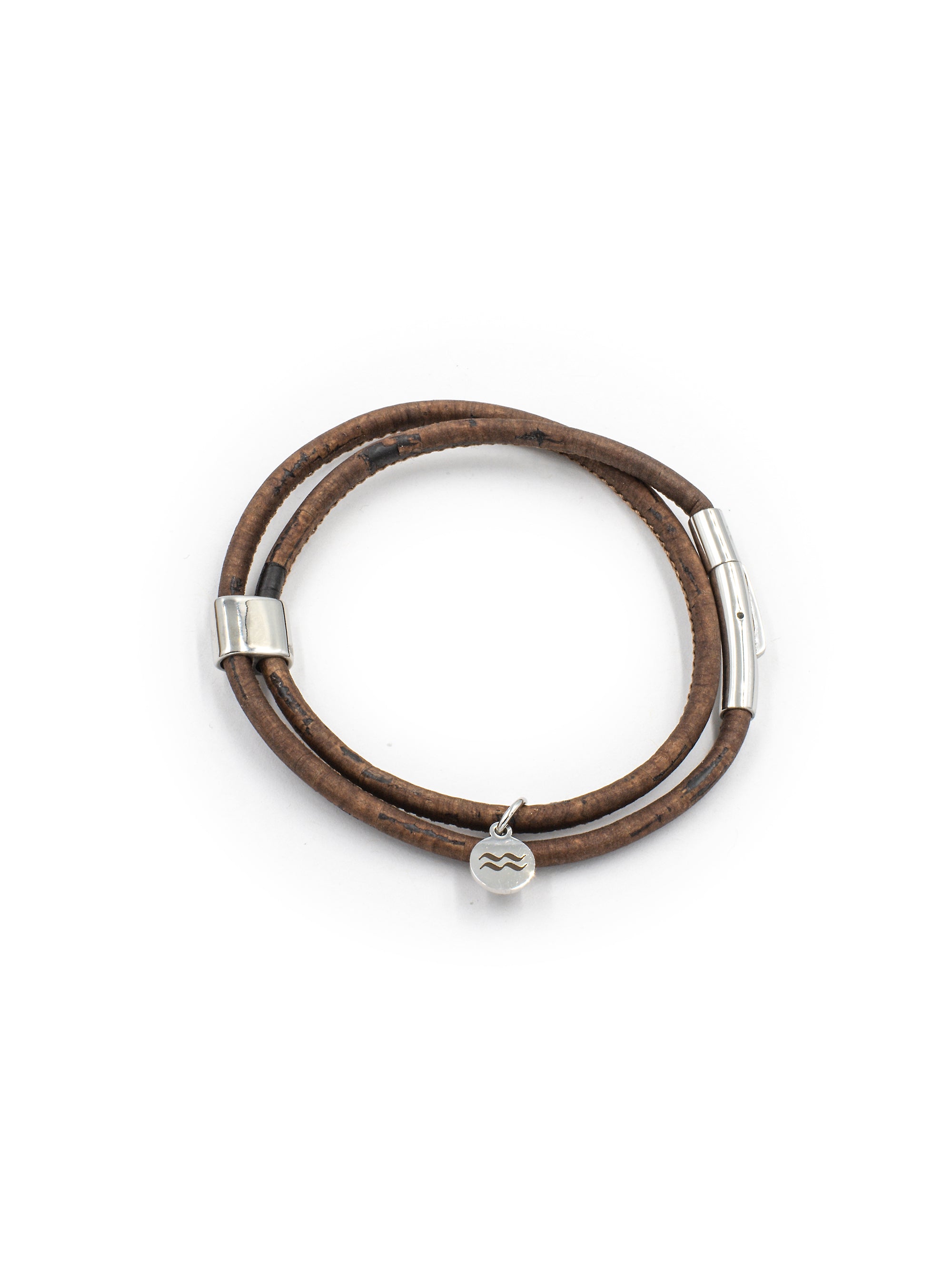 Aqua Beach Sustainable Cork Bracelet - Chestnut