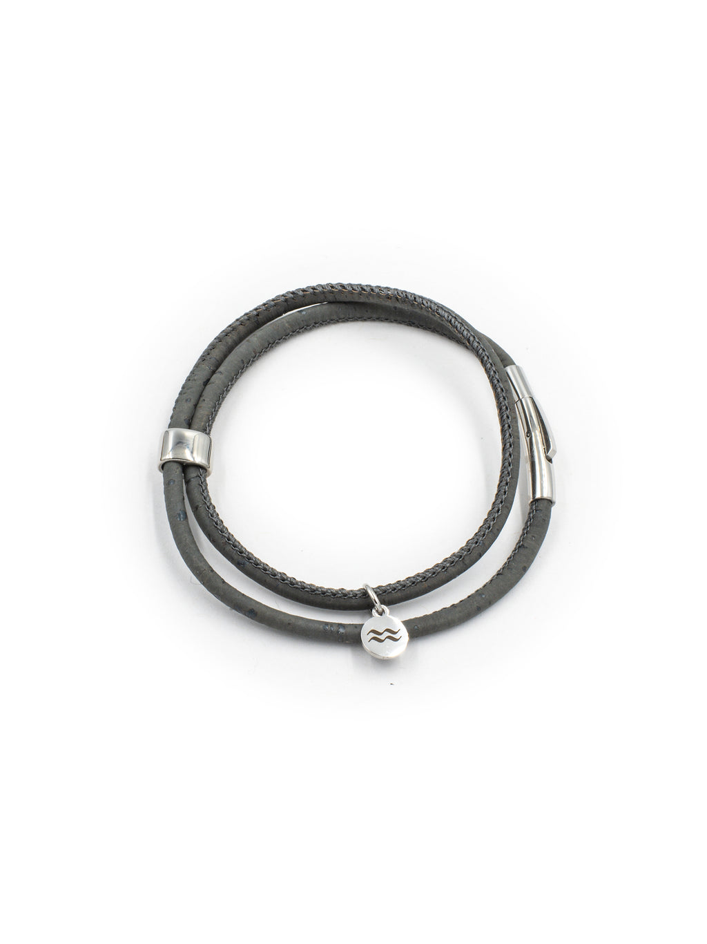 Aqua Beach Sustainable Cork Bracelet - Grey