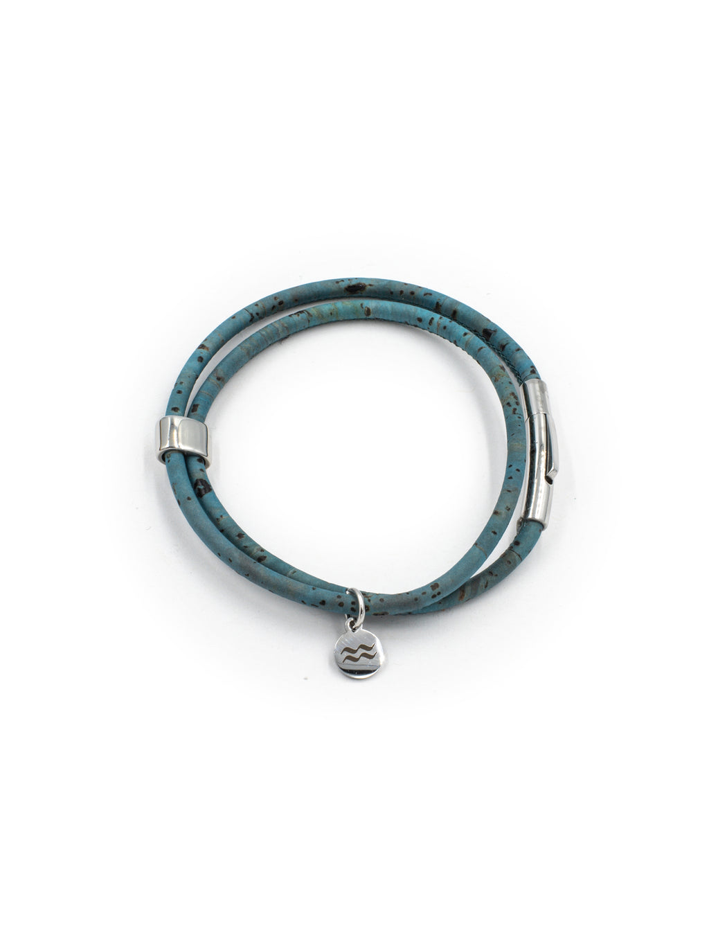 Aqua Beach Sustainable Cork Bracelet - Teal