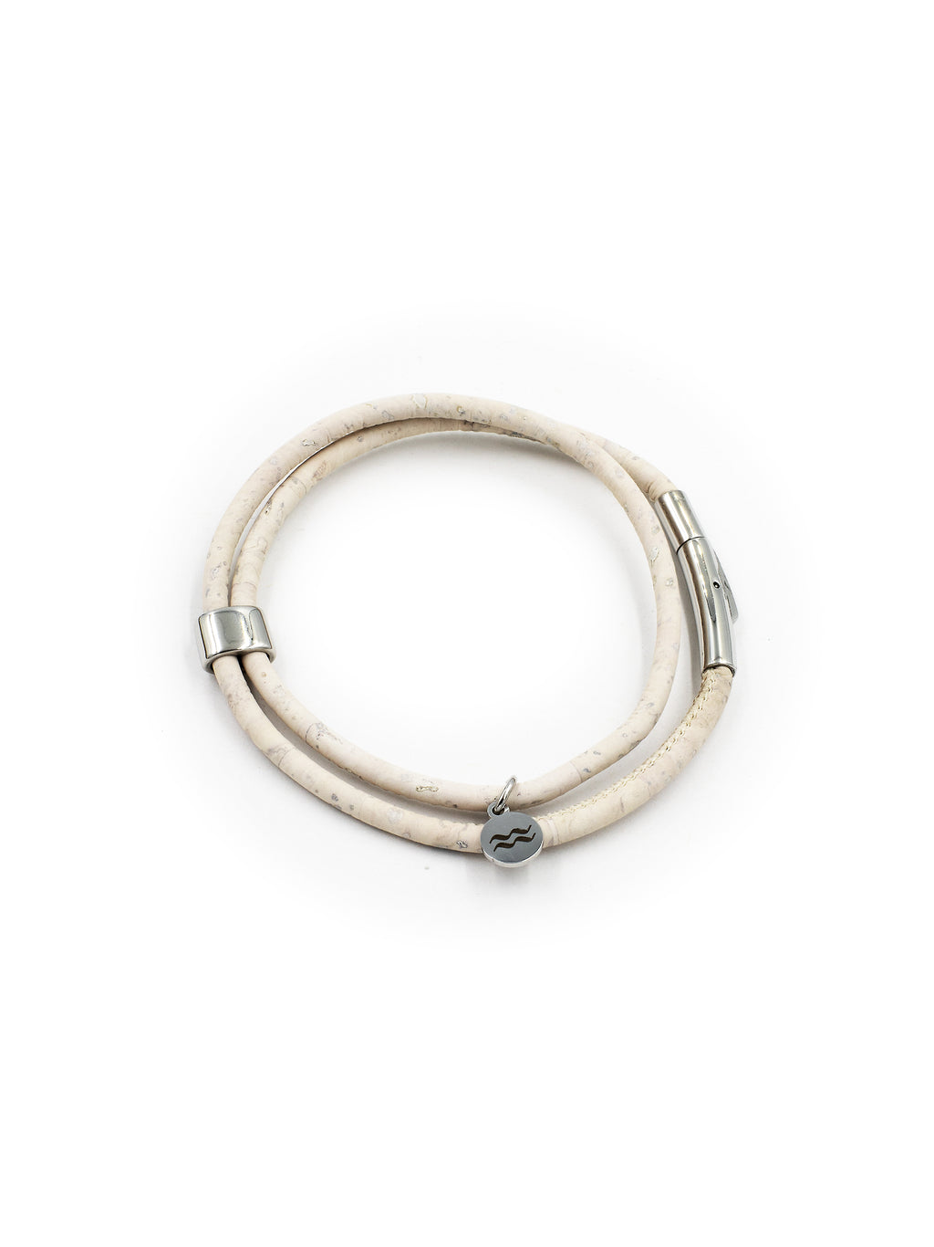 Aqua Beach Sustainable Cork Bracelet - White