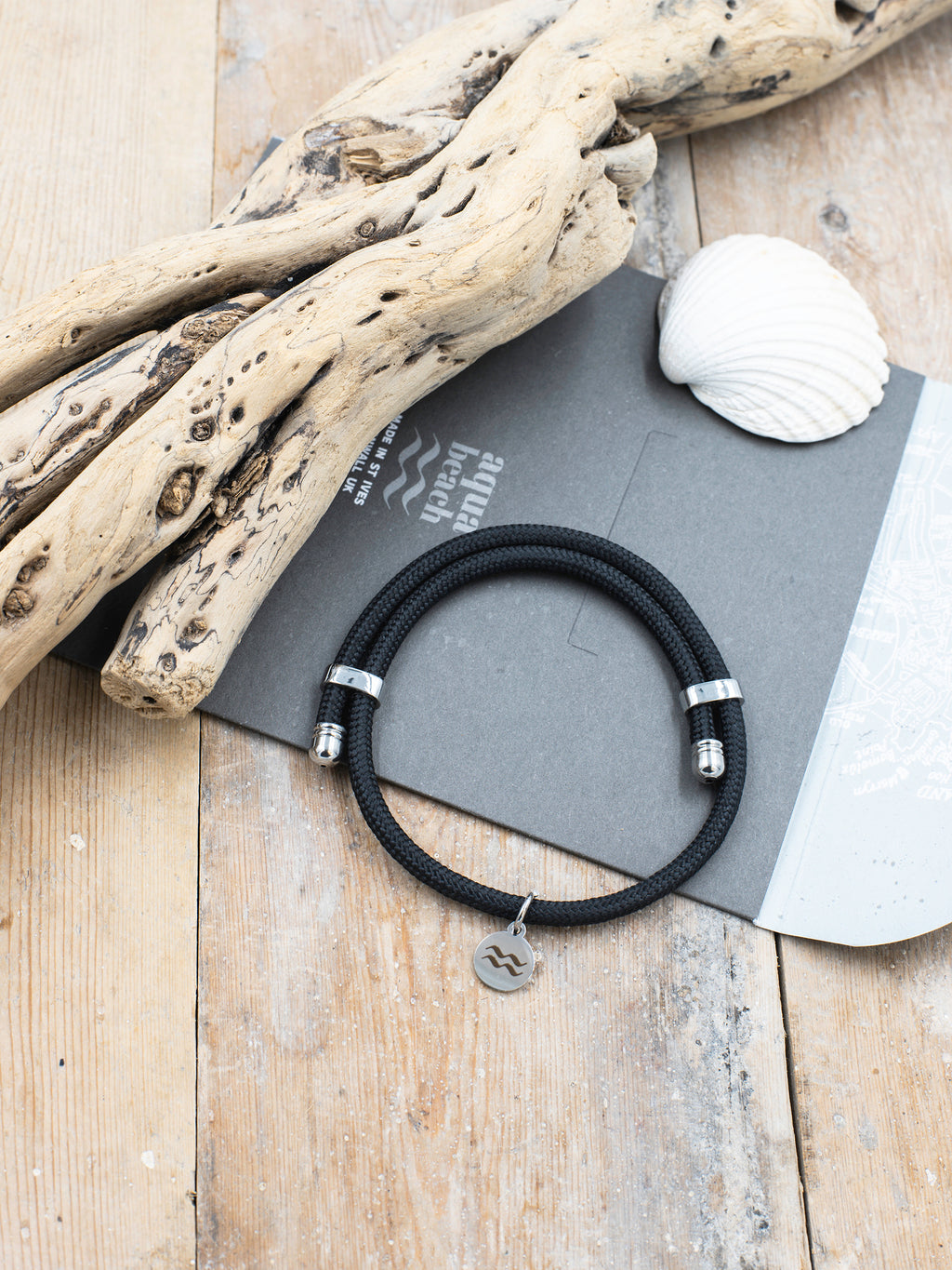 Rope Bracelet - Recycled - Size Adjustable - Black