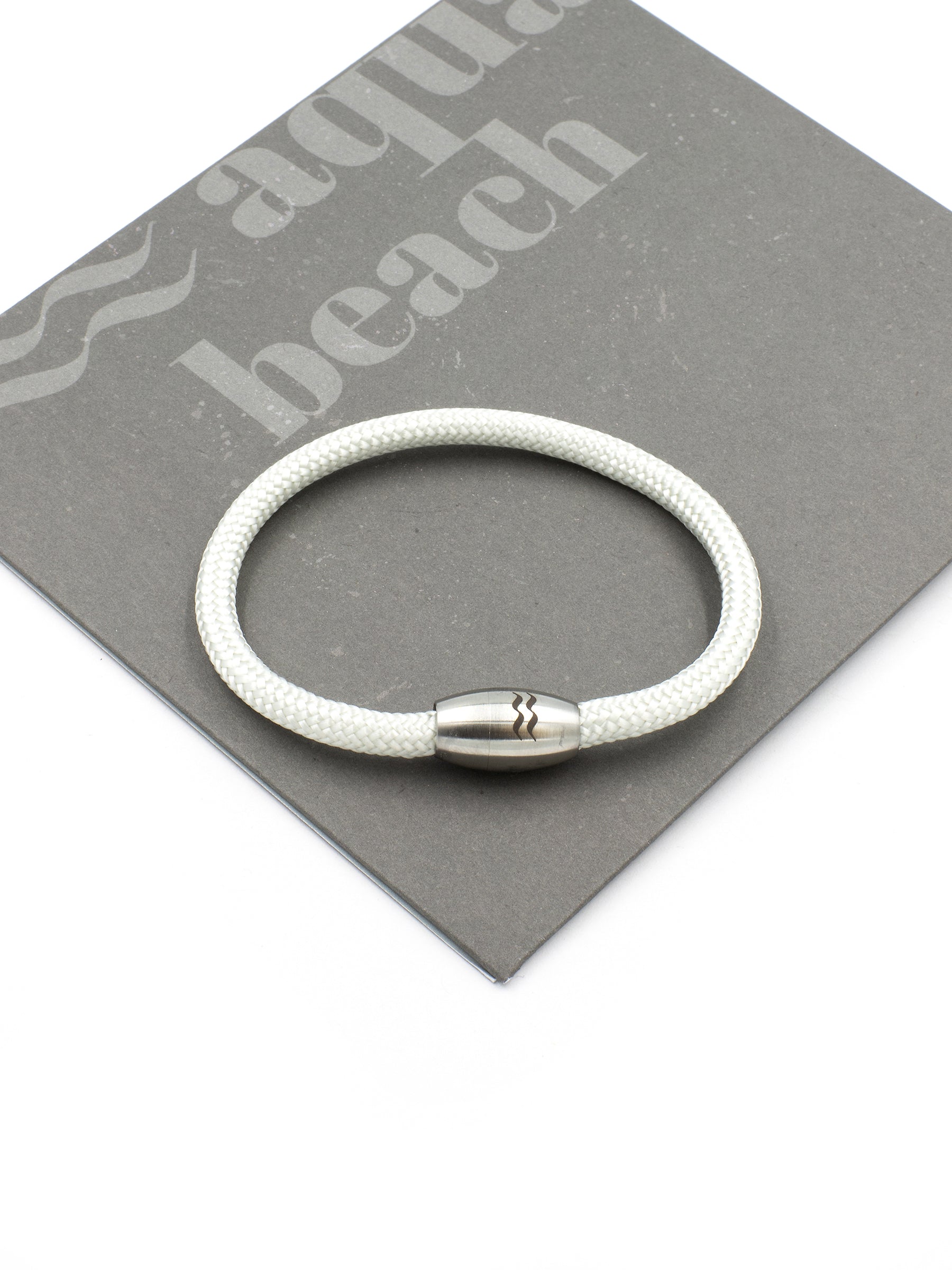 Aqua Beach Recycled Plastic Bracelet - White