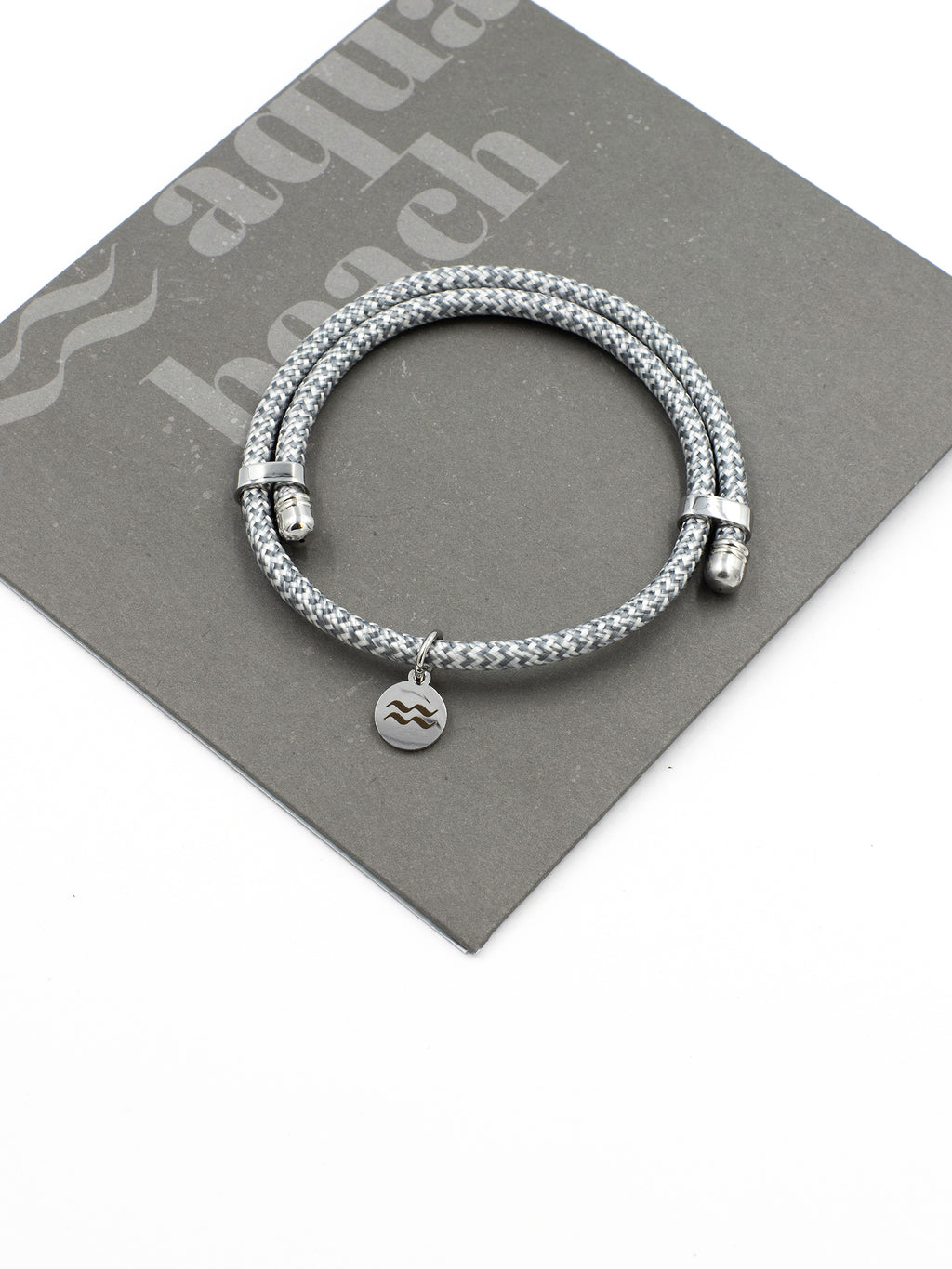 Rope Bracelet - Recycled - Size Adjustable - Grey