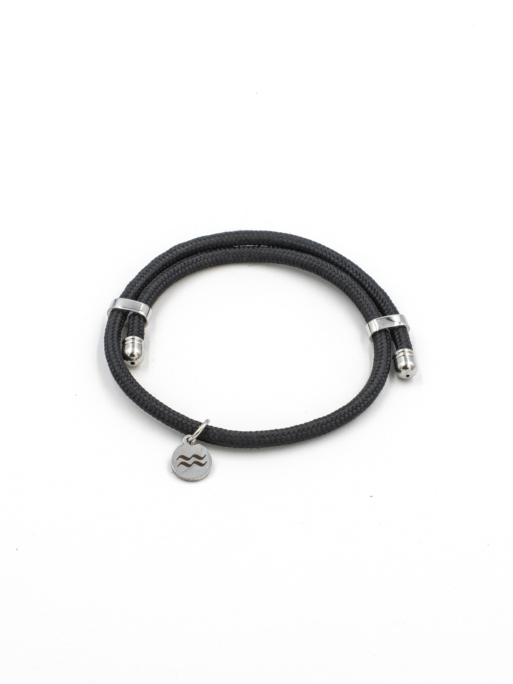 Aqua Beach Recycled Plastic Bracelet Size Adjustable - Black