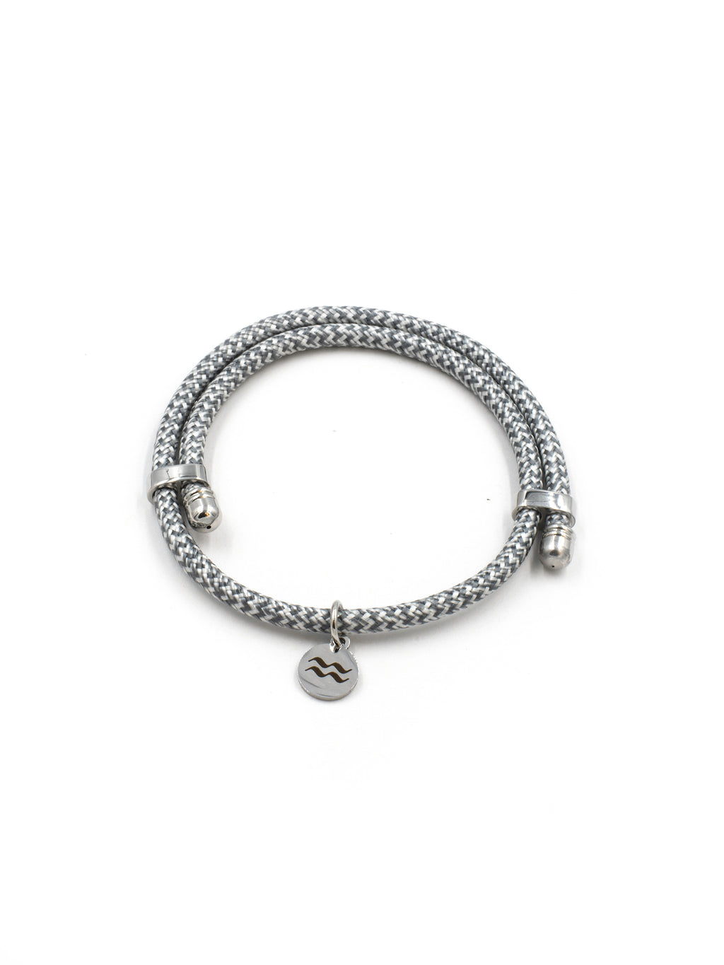 Rope Bracelet - Recycled - Size Adjustable - Grey