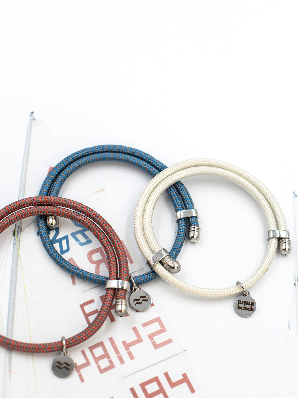 Rope Bracelet - Recycled - Size Adjustable - Grey