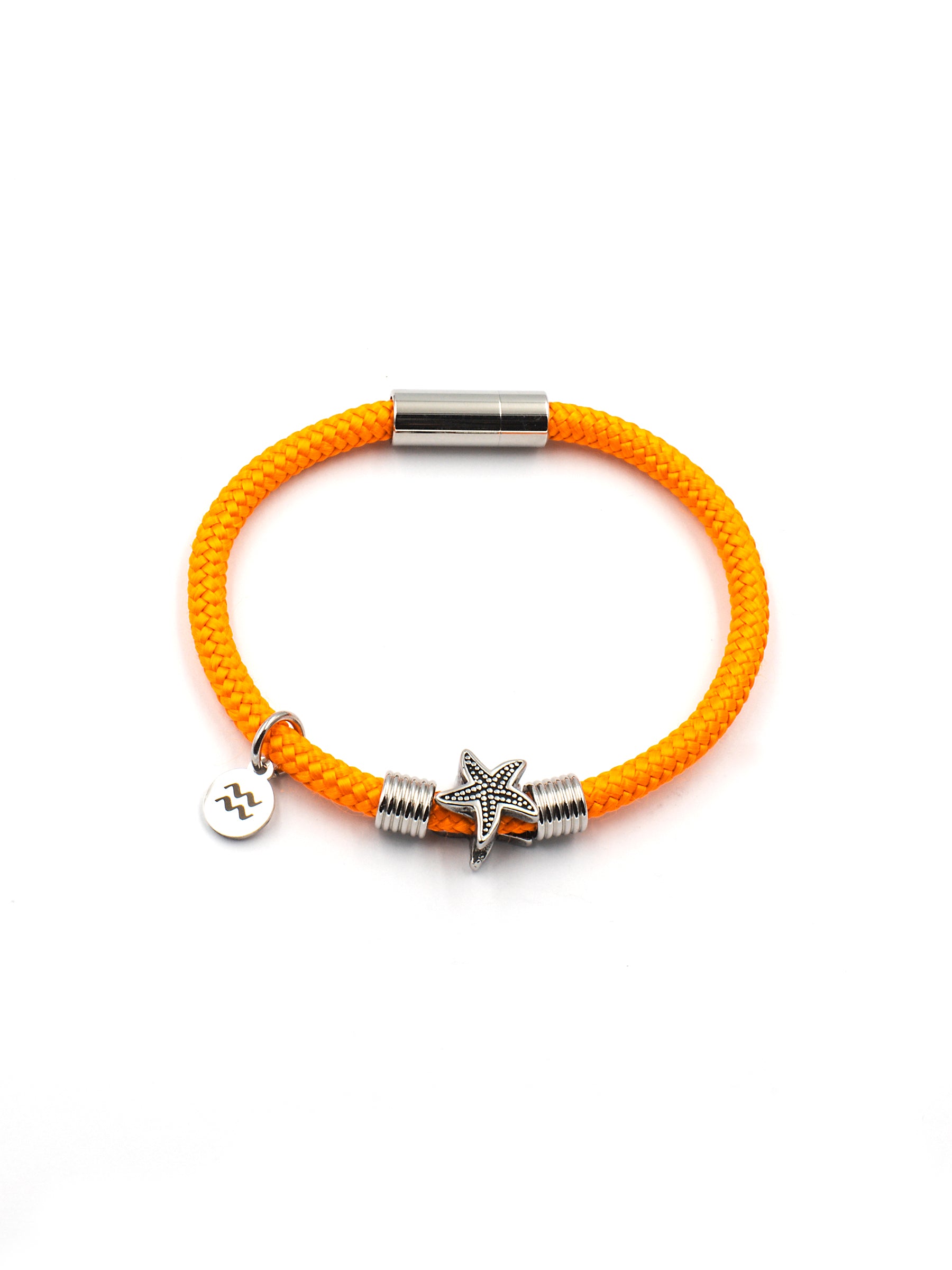 Aqua Beach Starfish Recycled Plastic Bracelet - Bright Orange