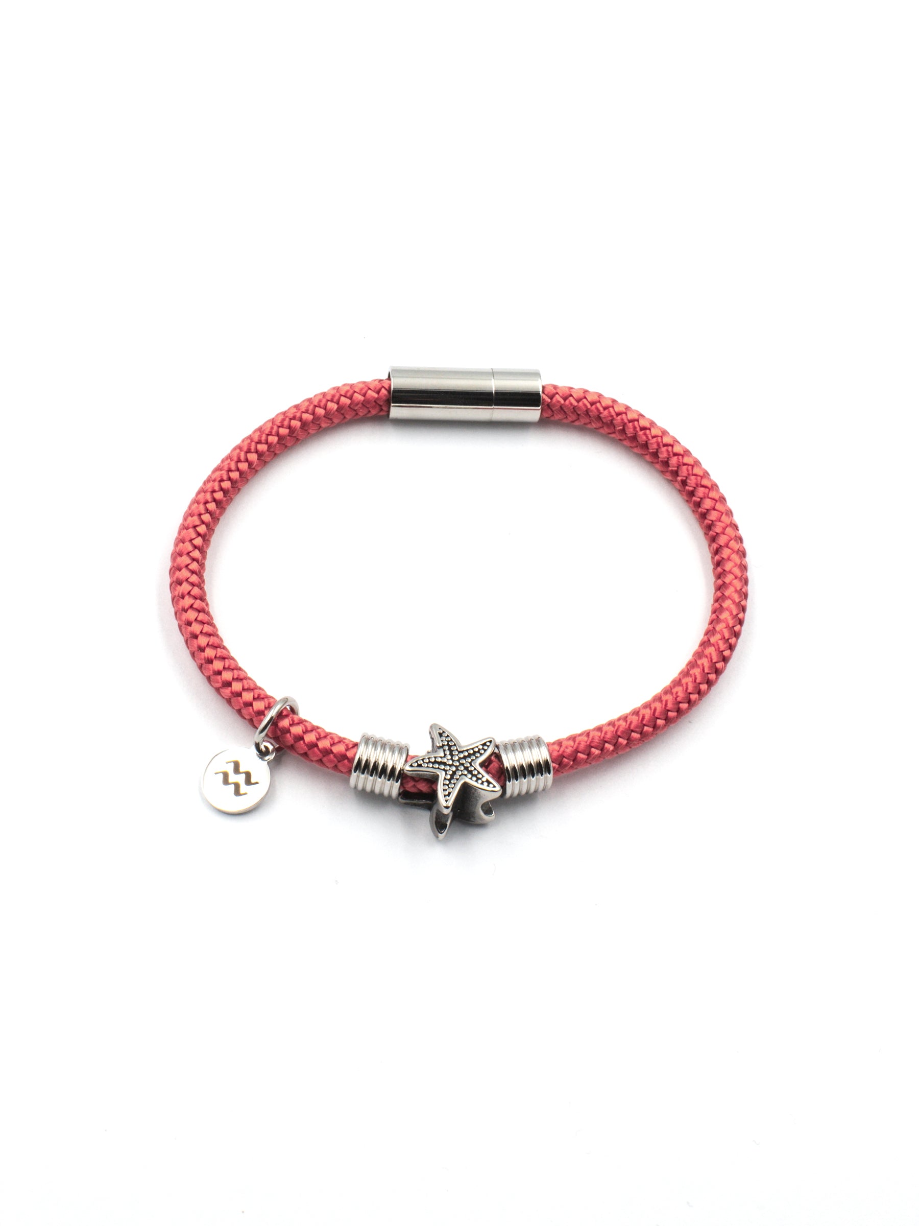 Aqua Beach Starfish Recycled Plastic Bracelet - Strawberry Red