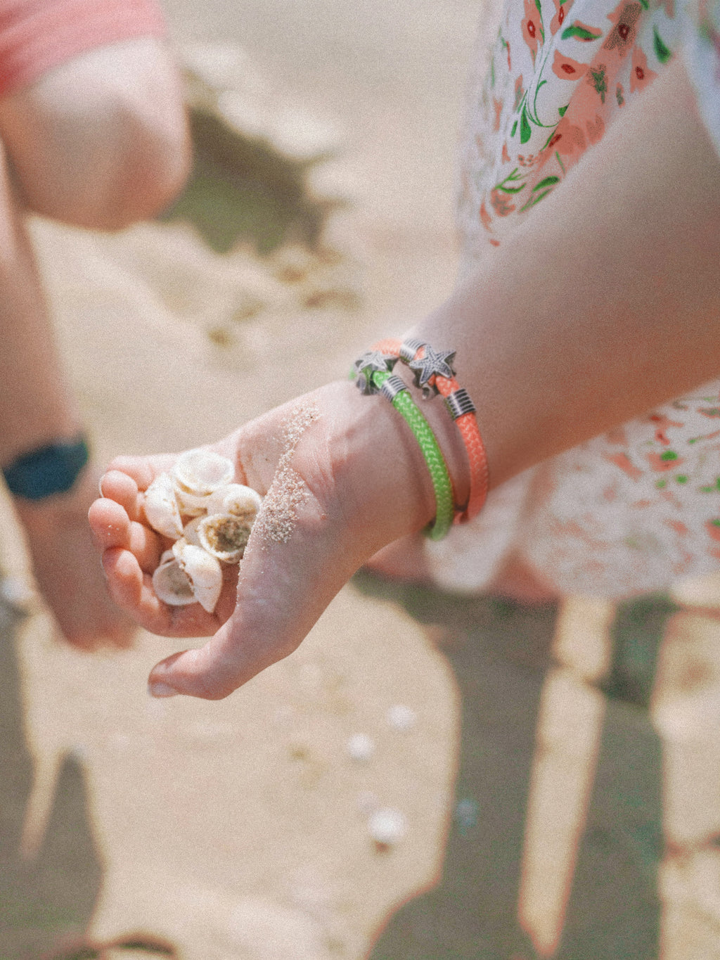 Rope Starfish Bracelet - Recycled Cord - Lime Green