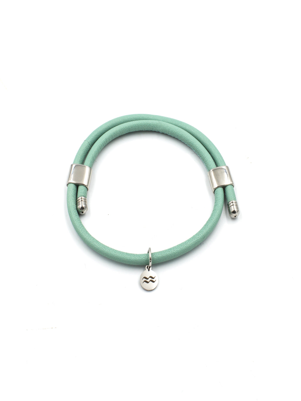 Premium Smooth Leather Bracelet - Pistachio - Size Adjustable