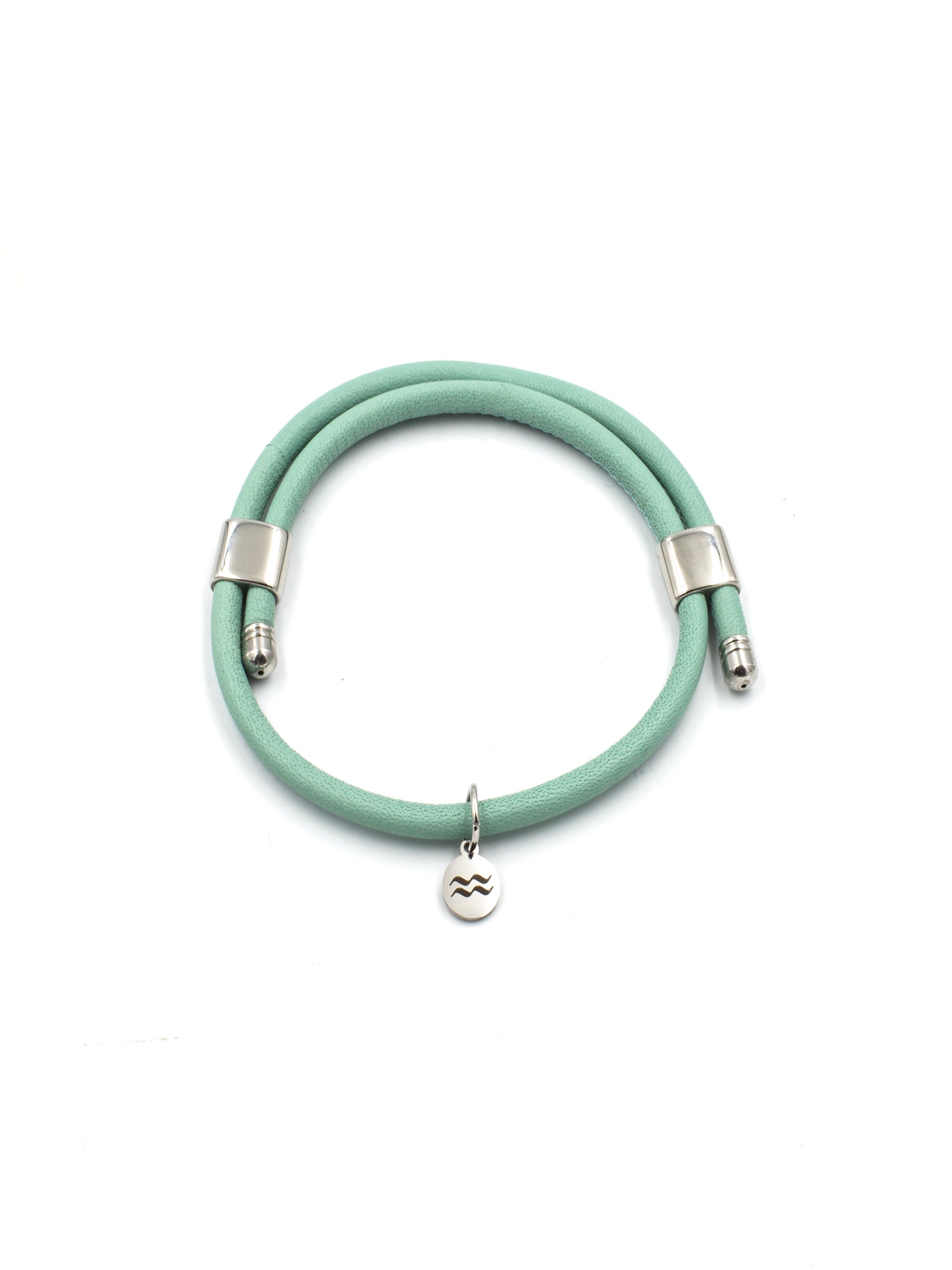 Premium Smooth Leather Bracelet - Pistachio - Size Adjustable