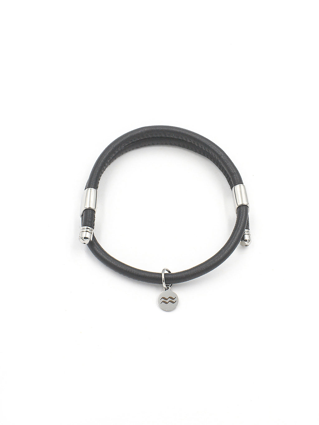 Premium Smooth Leather Bracelet - Black - Size Adjustable