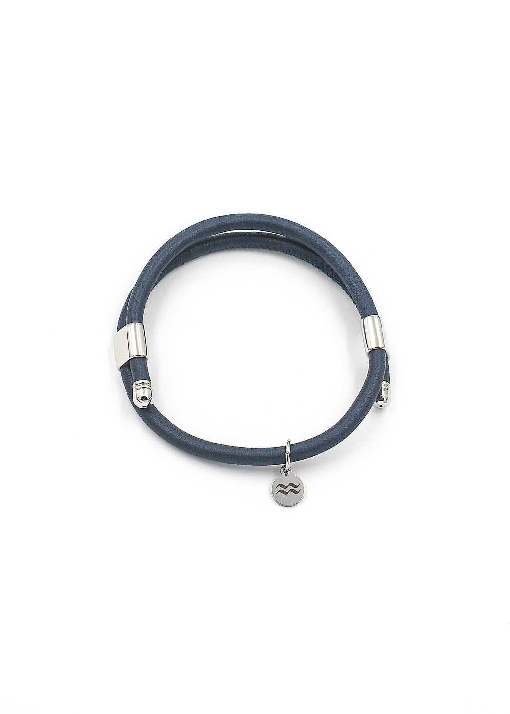 Aqua Beach premium leather and stainless steel bracelet, size adjustable with gift bag