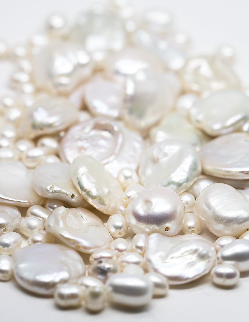 Aqua Beach - Sterling Silver Paper Clip Bracelet with Freshwater Pearl