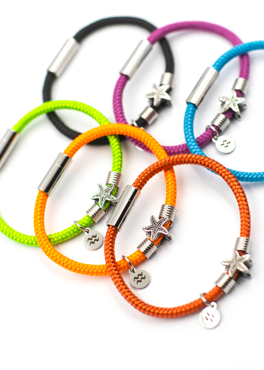 Rope Starfish Bracelet - Recycled Cord - Lime Green