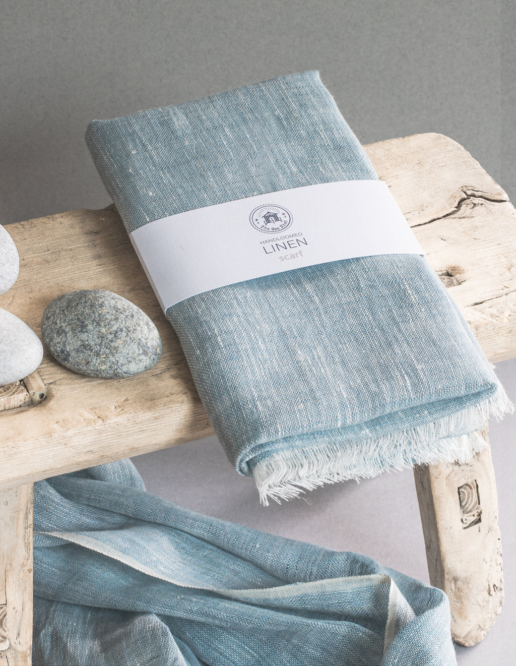 The Sea Shed, Hand Loomed Linen Scarf, with gift bag