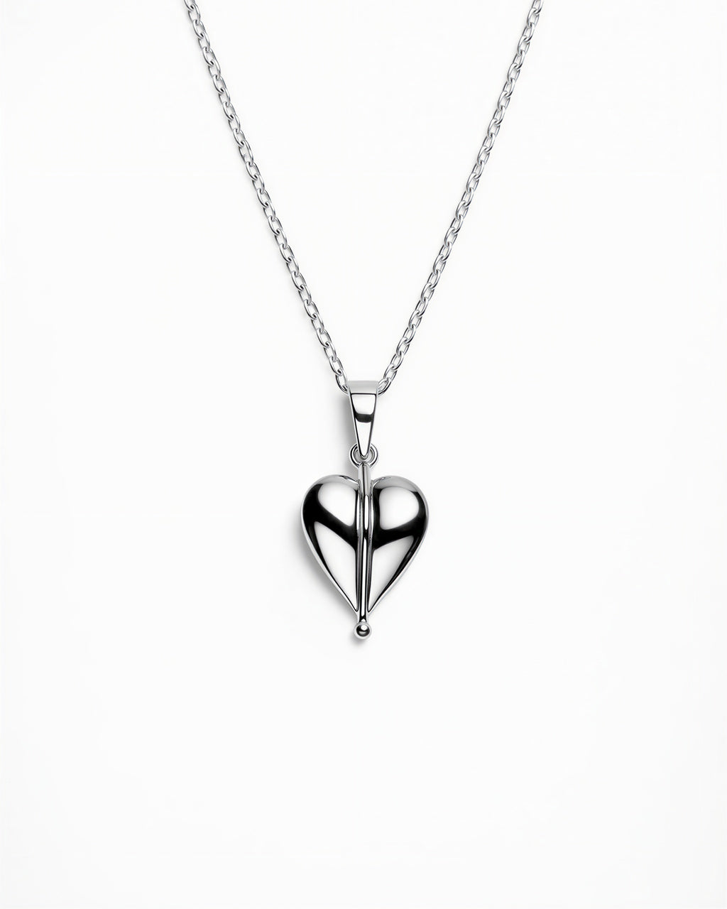 Aqua Beach - Sterling Silver Vintage Heart Pendant