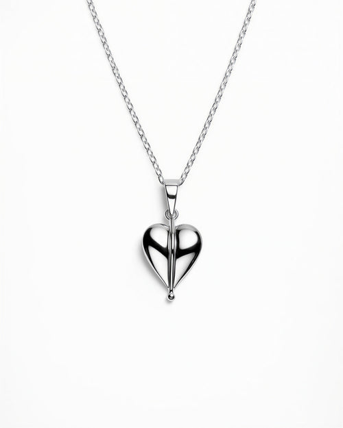 Aqua Beach - Sterling Silver Vintage Heart Pendant